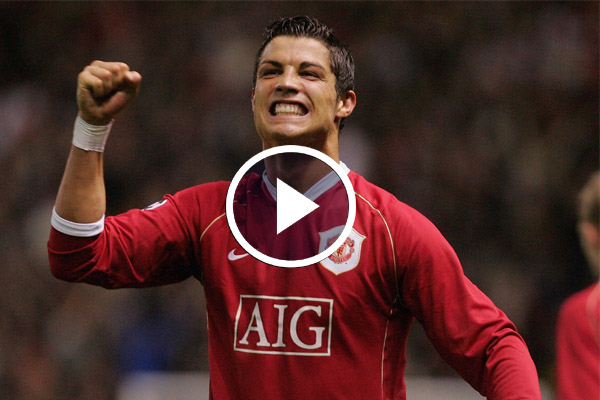 Cristiano Ronaldo First Goal of Career - Video