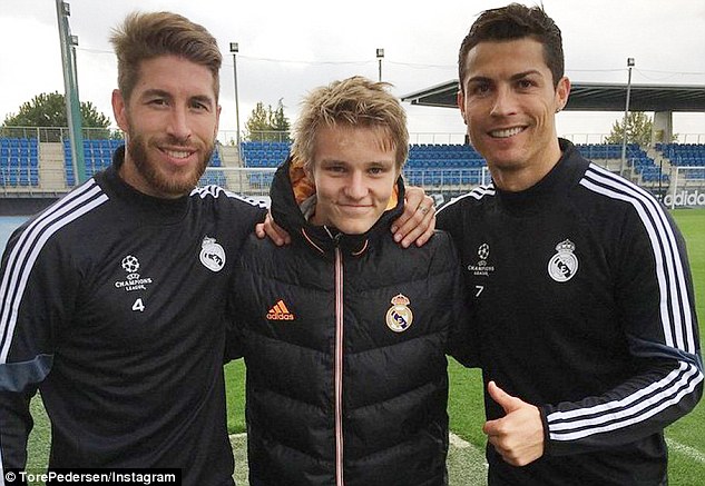 Cristiano Ronaldo schools 16-year-old Martin Odegaard in Real Madrid training