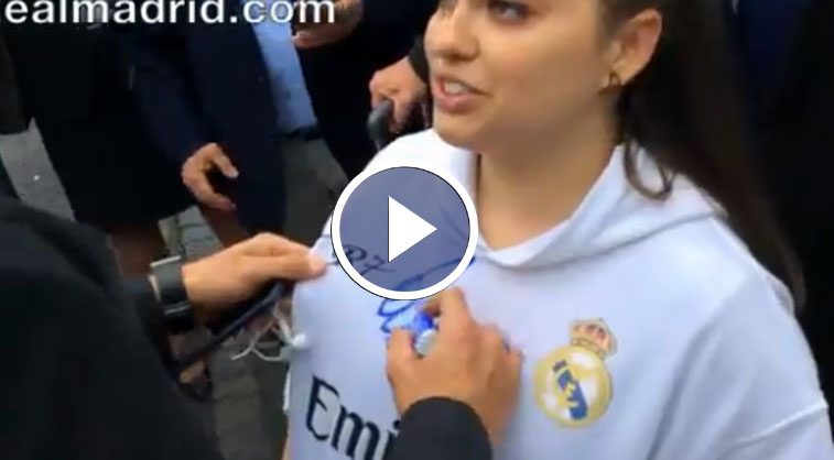 Cristiano Ronaldo signs woman's chest in Turin ahead of Real Madrid's clash with Juventus
