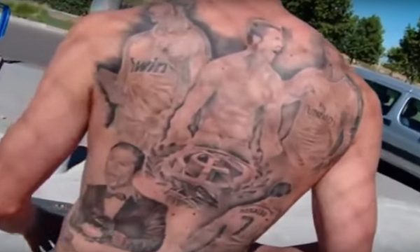 CR7s biggest fan Supporter turns his back into huge Cristiano Ronaldo  tribute  with FIVE tattoos  Mirror Online