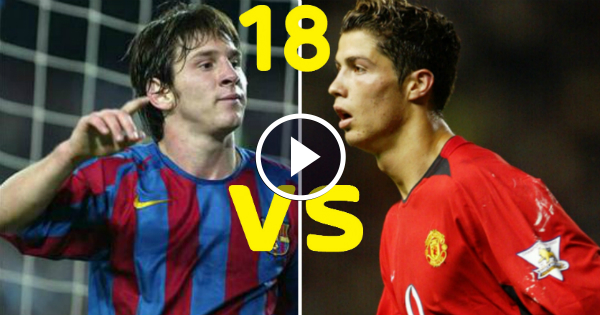 Video comparison: Cristiano Ronaldo and Lionel Messi as 18-year-olds
